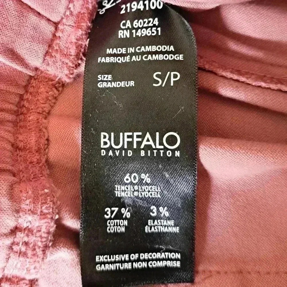 ❤️ NWT Buffalo David Bitton Tencel Joggers Strawberry Pink Small Women's Pants - Picture 9 of 15